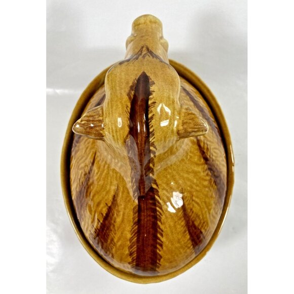 Vintage Majolica Covered Wild Boar Pig Ceramic Casserole Tureen Portugal - Picture 6 of 12